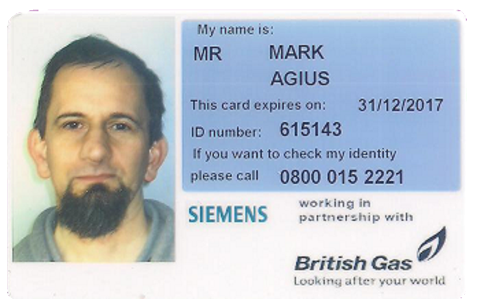  British Gas / Meter-U / Siemens ID card 